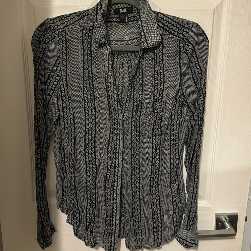 Paige Geo Print Black Button Down